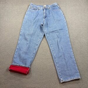 LL Bean Jeans Womens 12 Blue Original Fit Relaxed Fleece Lined 211399 Denim